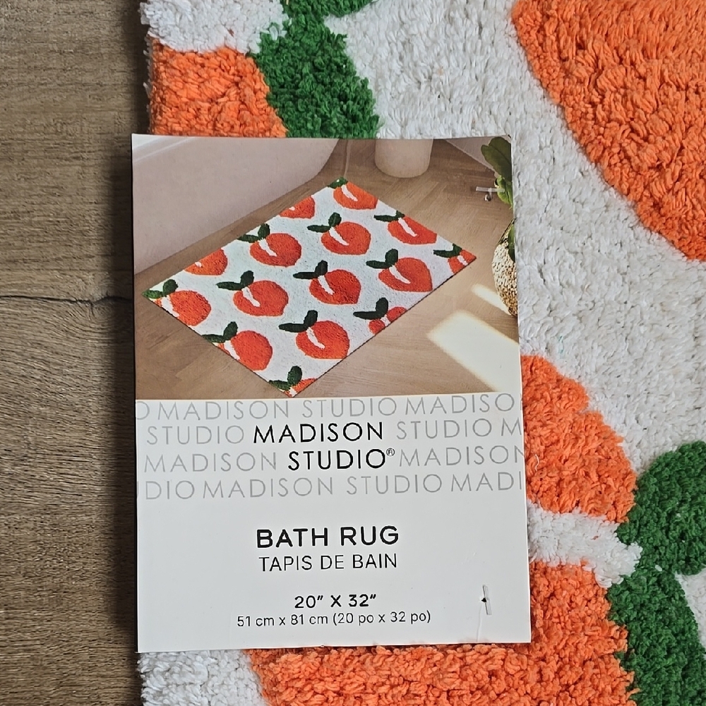 Orange and White Peach Pattern Rug - Picture 2 of 4